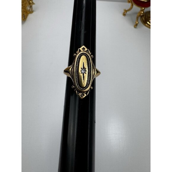 Vtg Avon 1976 Kensington Ring Gold-tone Sz 5 Victorian Revival Signed - Picture 7 of 12